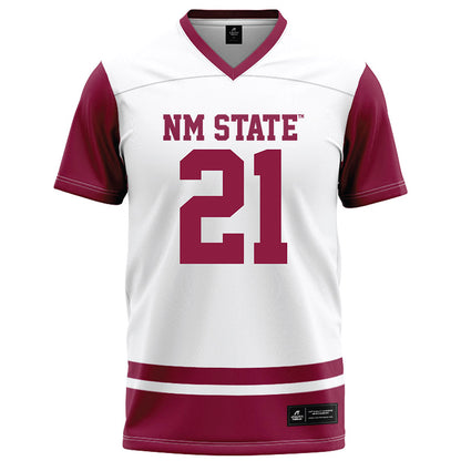 NMSU - NCAA Football : Isaiah Rudison - White Football Jersey-0