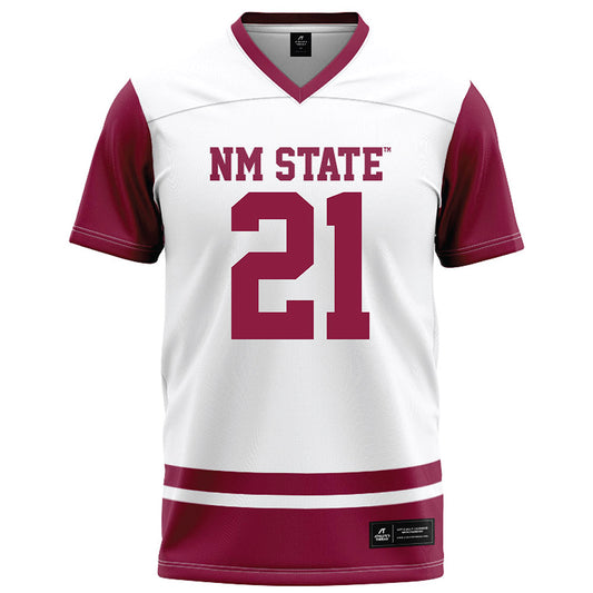 NMSU - NCAA Football : Isaiah Rudison - White Football Jersey-0
