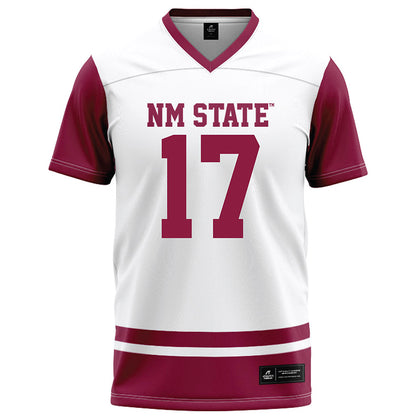 NMSU - NCAA Football : Raylon Carter - White Football Jersey-0