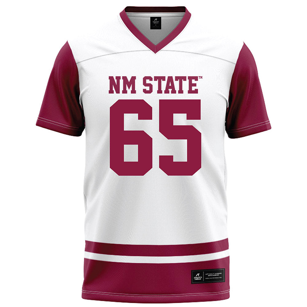 NMSU - NCAA Football : Isaiah Garcia Perez - White Football Jersey-0