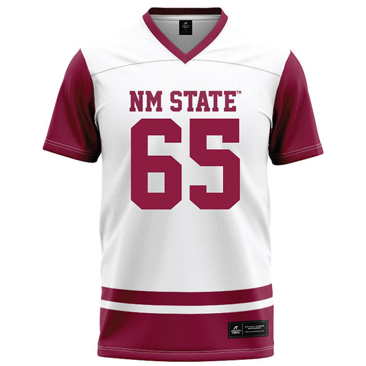 NMSU - NCAA Football : Isaiah Garcia Perez - White Football Jersey-0
