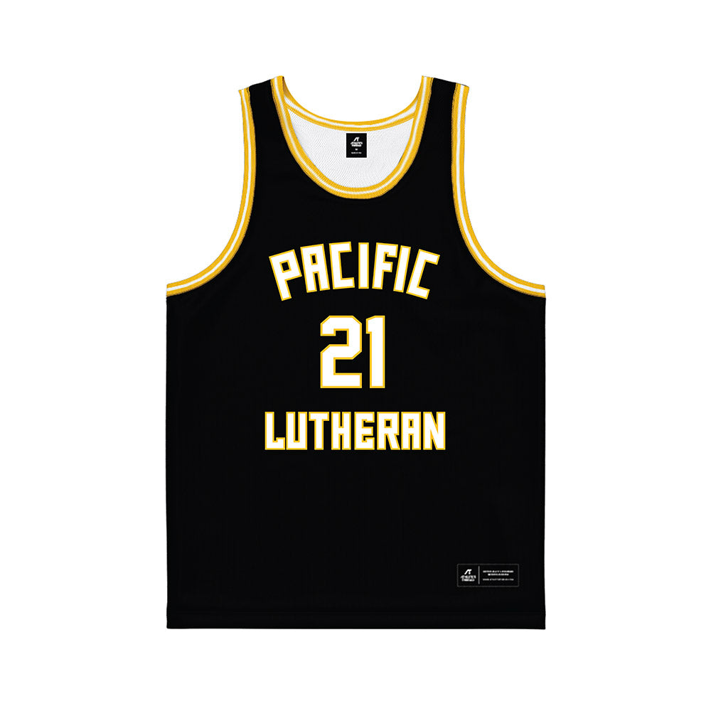 PLU - NCAA Men's Basketball : Dane Odsather - Black Basketball Jersey-0