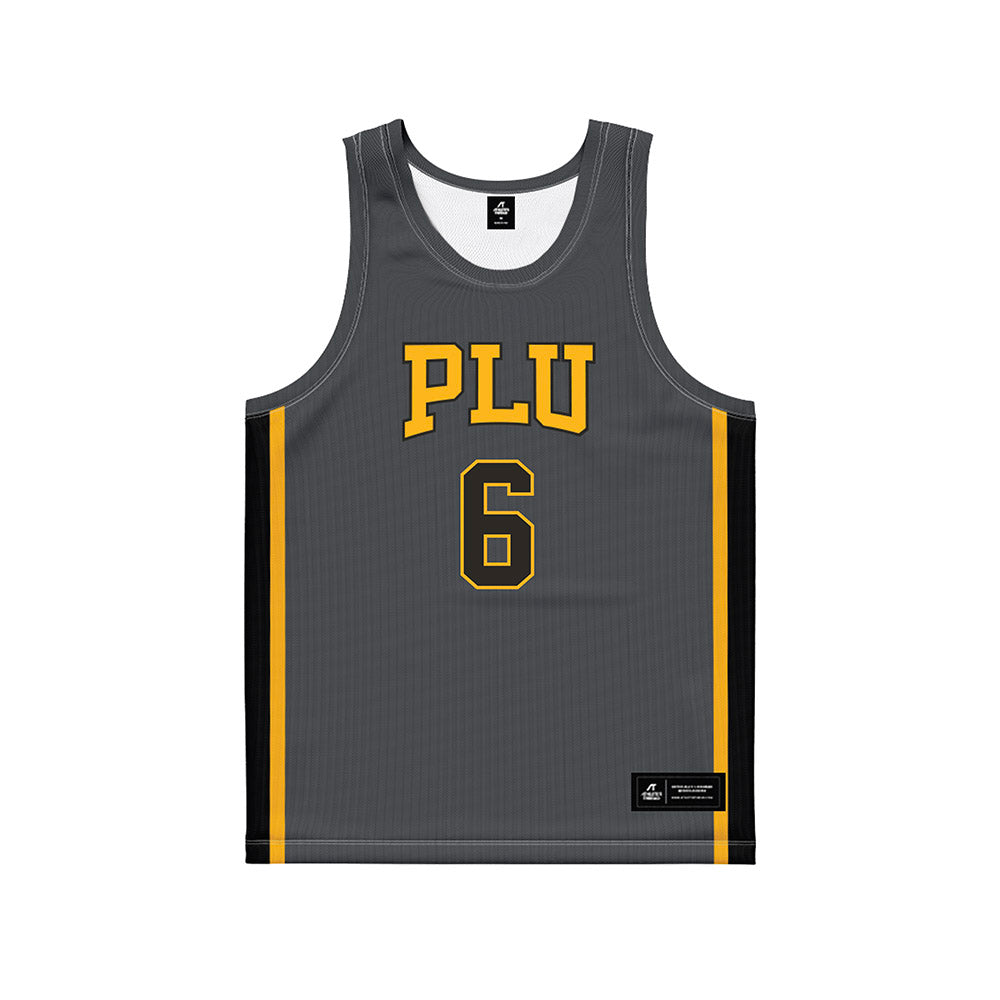 PLU - NCAA Men's Basketball : Daniel Kabamba - Grey Basketball Jersey-0