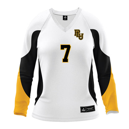 PLU - NCAA Women's Volleyball : Audrey Hansma - White Volleyball Jersey-0