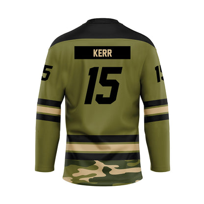 UMass - NCAA Men's Ice Hockey : Justin Kerr - Camo Hockey Jersey-1