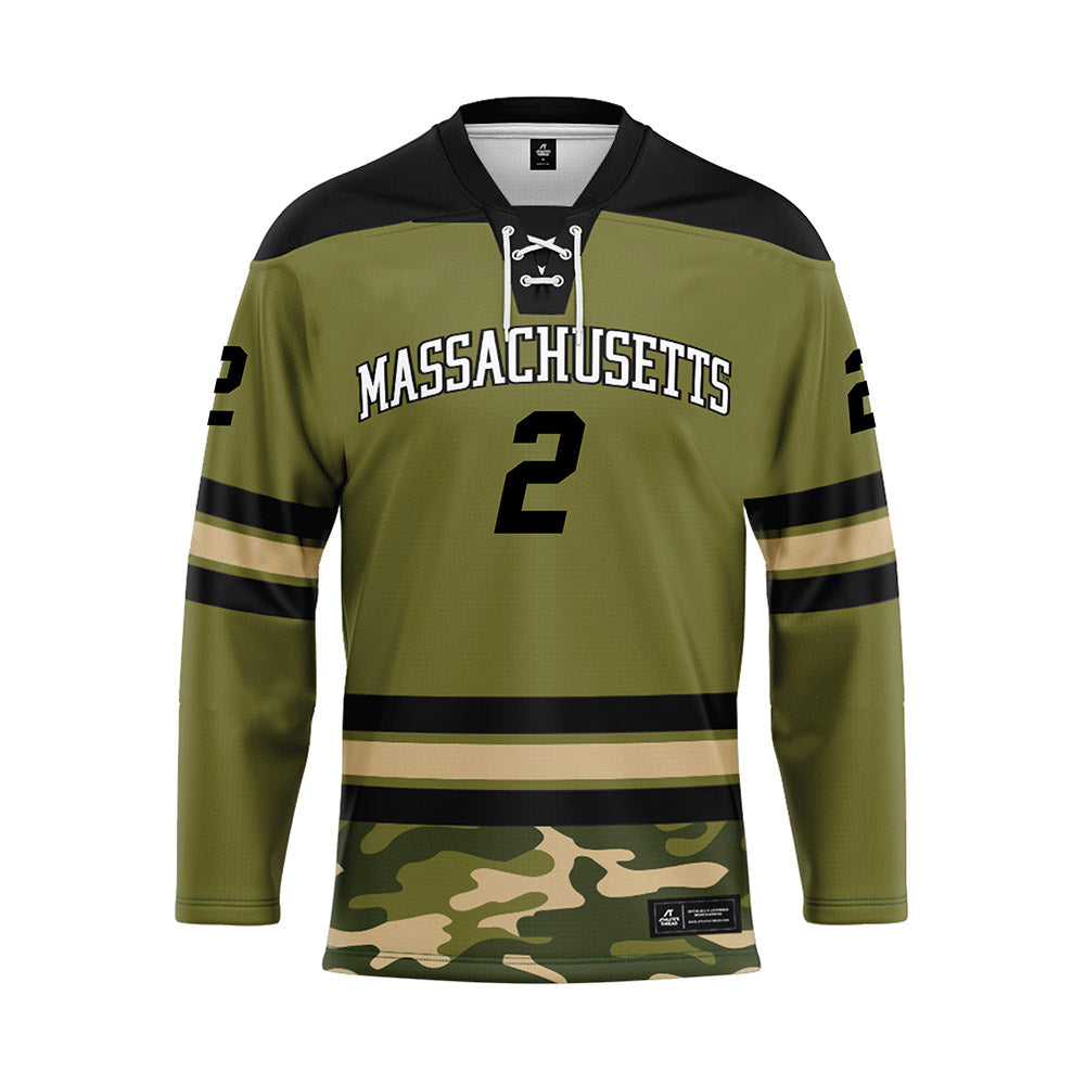 UMass - NCAA Men's Ice Hockey : Coleson Hanrahan - Camo Hockey Jersey-0
