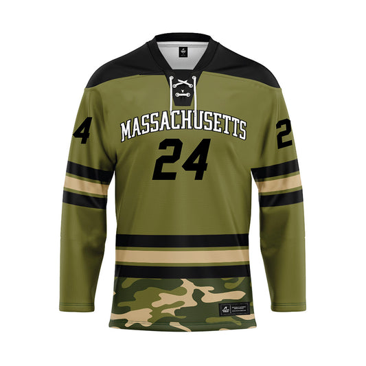 UMass - NCAA Men's Ice Hockey : Elias Zimmerman - Camo Hockey Jersey-0