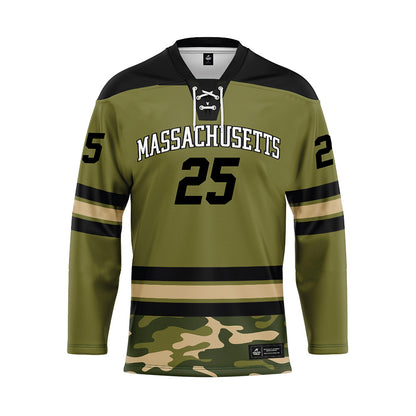 UMass - NCAA Men's Ice Hockey : Cam Dunn - Camo Hockey Jersey-0