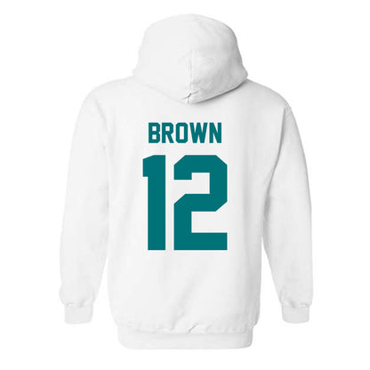 Coastal Carolina - NCAA Men's Basketball : Devin Brown - Classic Fashion Shersey Hooded Sweatshirt-1