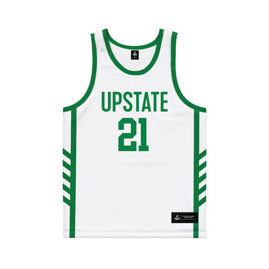 USC Upstate - NCAA Men's Basketball : Carey Rich Jr - White Basketball Jersey-0