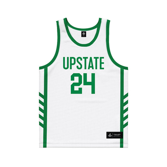 USC Upstate - NCAA Men's Basketball : Chico Johnson - White Basketball Jersey-0