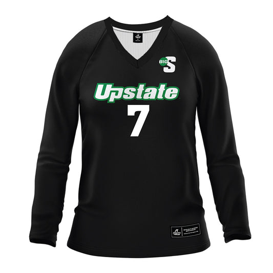 USC Upstate - NCAA Women's Volleyball : Kayla Spangler - Black Volleyball Jersey