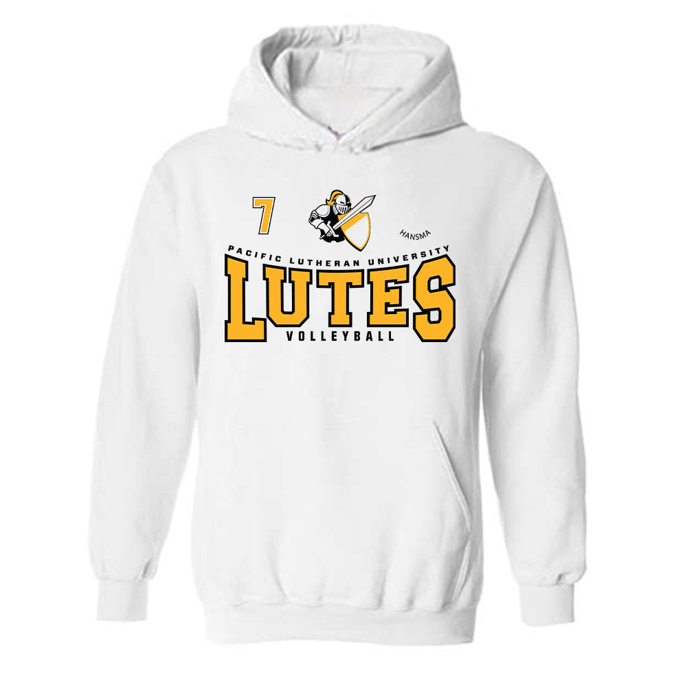 PLU - NCAA Women's Volleyball : Audrey Hansma - Classic Fashion Shersey Hooded Sweatshirt-0