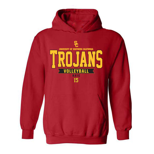 USC - NCAA Women's Volleyball : Elena Baic - Classic Fashion Shersey Hooded Sweatshirt-0