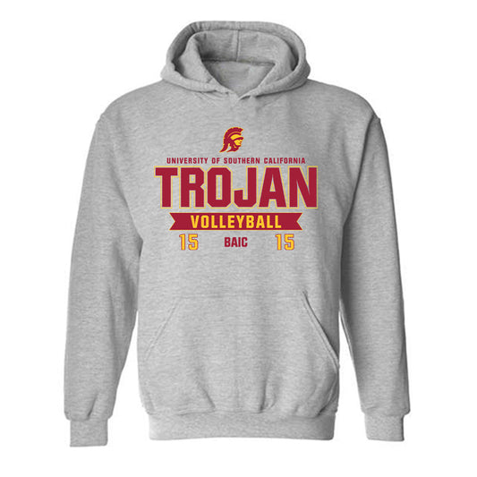 USC - NCAA Women's Volleyball : Elena Baic - Classic Fashion Shersey Hooded Sweatshirt-0