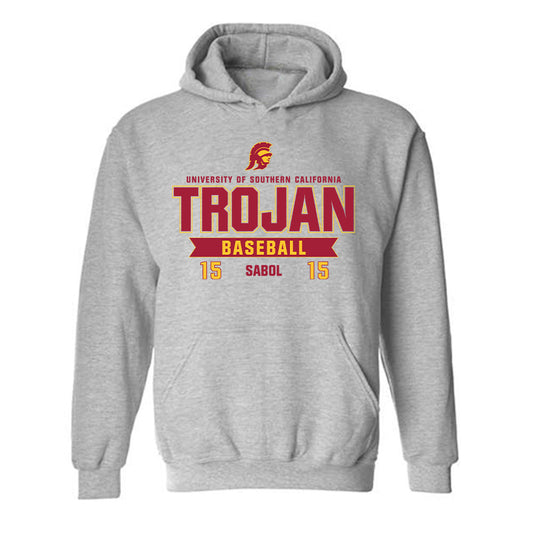 USC - NCAA Baseball : Jarett Sabol - Classic Fashion Shersey Hooded Sweatshirt-0