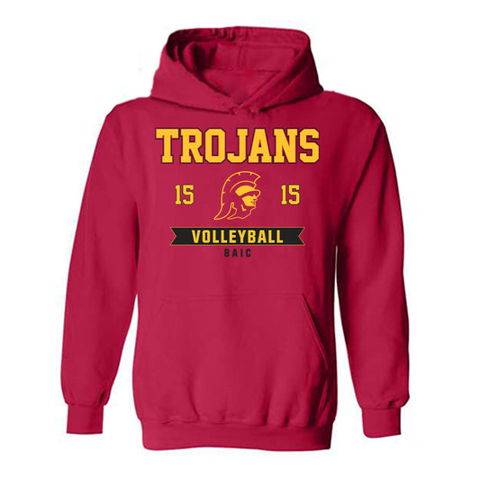 USC - NCAA Women's Volleyball : Elena Baic - Classic Fashion Shersey Hooded Sweatshirt-0
