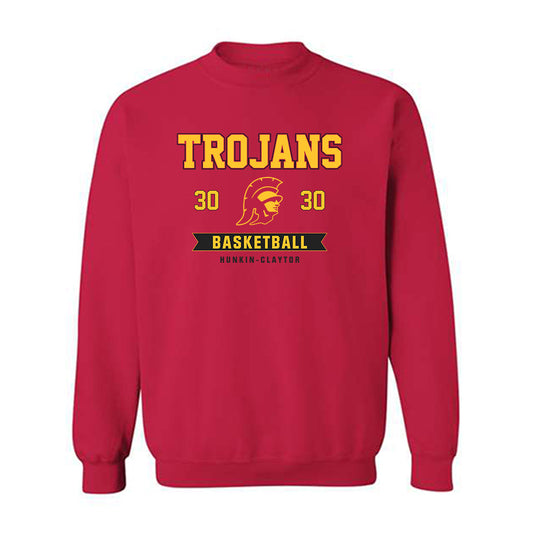 USC - NCAA Men's Basketball : Aaron Hunkin-Claytor - Classic Fashion Shersey Crewneck Sweatshirt-0