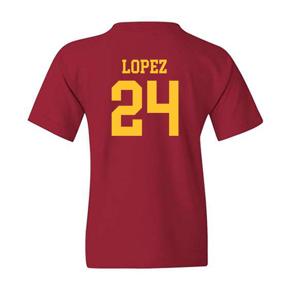 USC - NCAA Baseball : Augie Lopez - Classic Shersey Youth T-Shirt-1