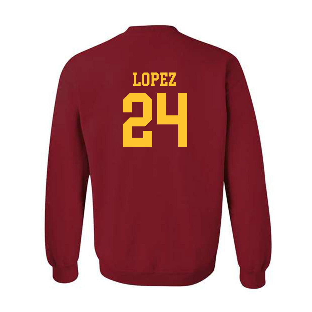 USC - NCAA Baseball : Augie Lopez - Classic Shersey Crewneck Sweatshirt-1