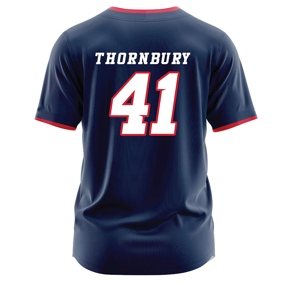 Fresno State - NCAA Baseball : Weston Thornbury - Navy Jersey-1