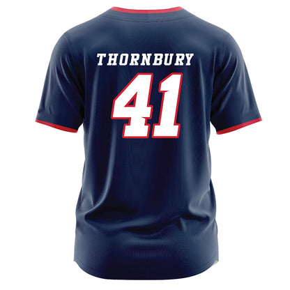 Fresno State - NCAA Baseball : Weston Thornbury - Navy Jersey-1