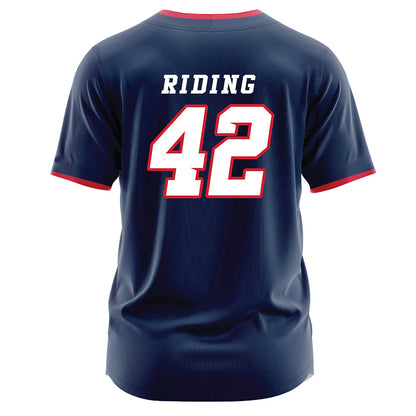Fresno State - NCAA Baseball : Jake Riding - Navy Jersey-1