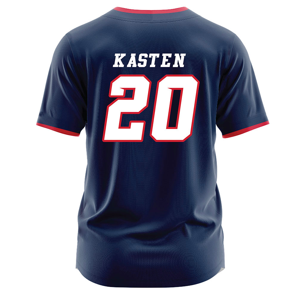 Fresno State - NCAA Baseball : John Kasten - Navy Jersey-1