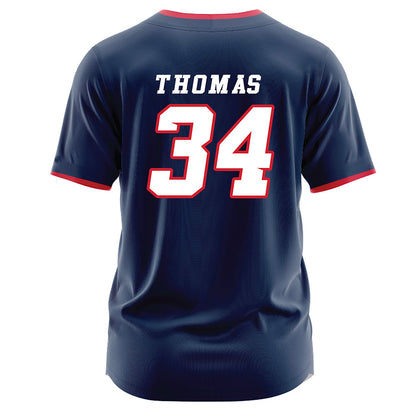 Fresno State - NCAA Baseball : Brandon Thomas - Navy Jersey-1