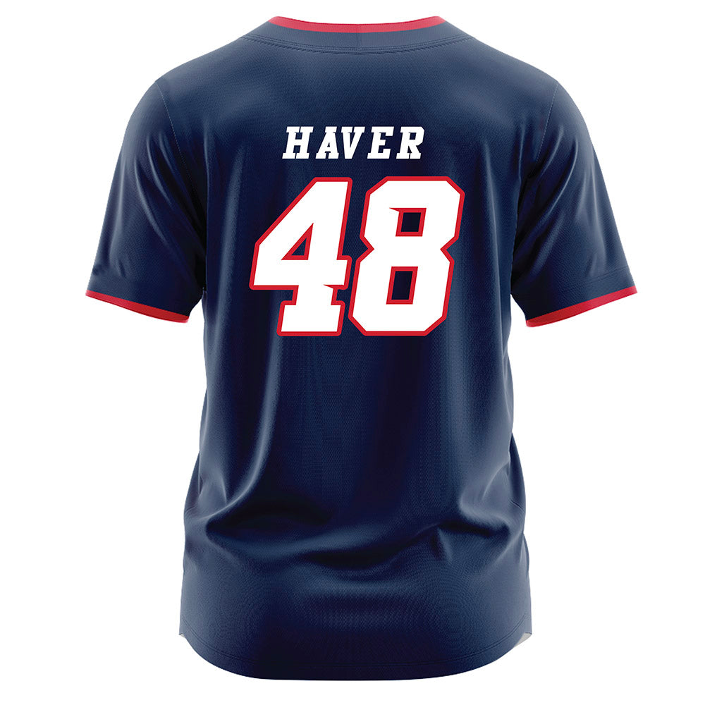 Fresno State - NCAA Baseball : Jordan Haver - Navy Jersey-1