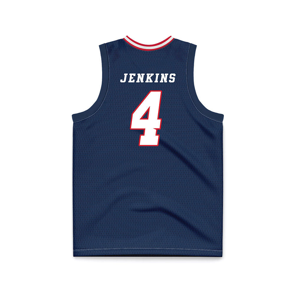 Fresno State - NCAA Men's Basketball : Troy Jenkins - Navy Basketball Jersey