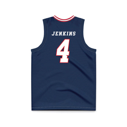 Fresno State - NCAA Men's Basketball : Troy Jenkins - Navy Basketball Jersey