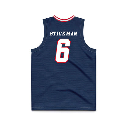 Fresno State - NCAA Men's Basketball : Dj Stickman - Navy Basketball Jersey-1
