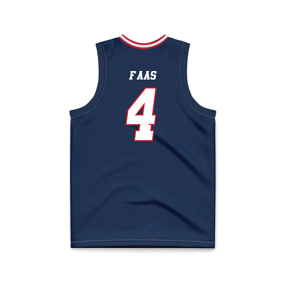 Fresno State - NCAA Men's Basketball : Cameron Faas - Navy Basketball Jersey-1