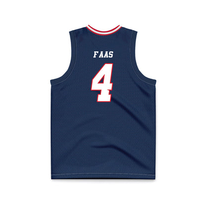 Fresno State - NCAA Men's Basketball : Cameron Faas - Navy Basketball Jersey-1