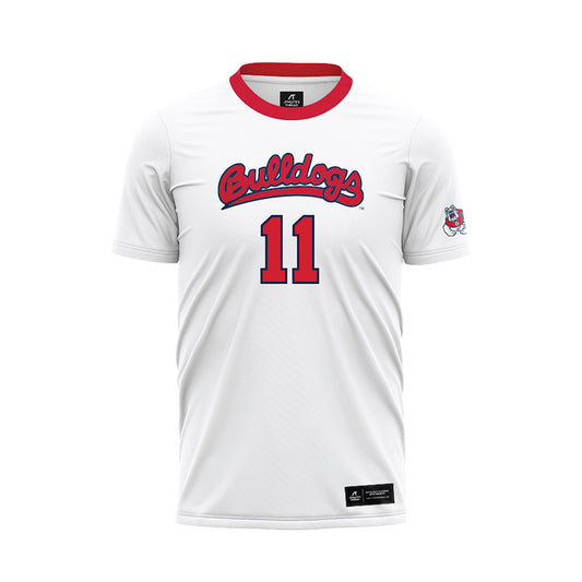 Fresno State - NCAA Women's Soccer : Katie Morris - White Soccer Jersey-0