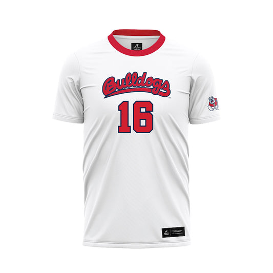 Fresno State - NCAA Women's Soccer : Abigail Herren - White Soccer Jersey-0