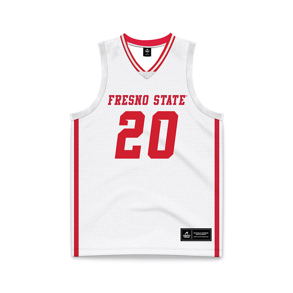 Fresno State - NCAA Women's Basketball : Indiya Clarke - White Basketball Jersey-0