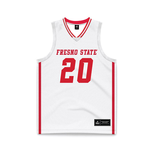 Fresno State - NCAA Women's Basketball : Indiya Clarke - White Basketball Jersey-0