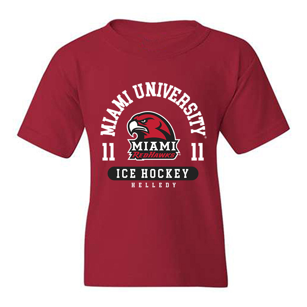 Miami of Ohio - NCAA Men's Ice Hockey : David Helledy - Classic Fashion Shersey Youth T-Shirt-0