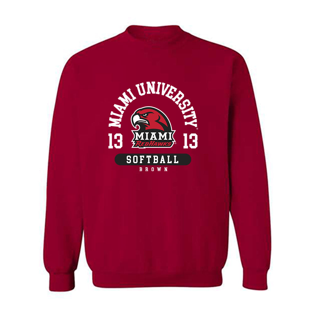 Miami of Ohio - NCAA Softball : Kendall Brown - Classic Fashion Shersey Crewneck Sweatshirt-0