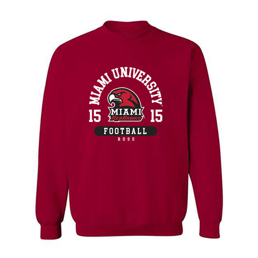 Miami of Ohio - NCAA Football : Christian Ross - Classic Fashion Shersey Crewneck Sweatshirt-0