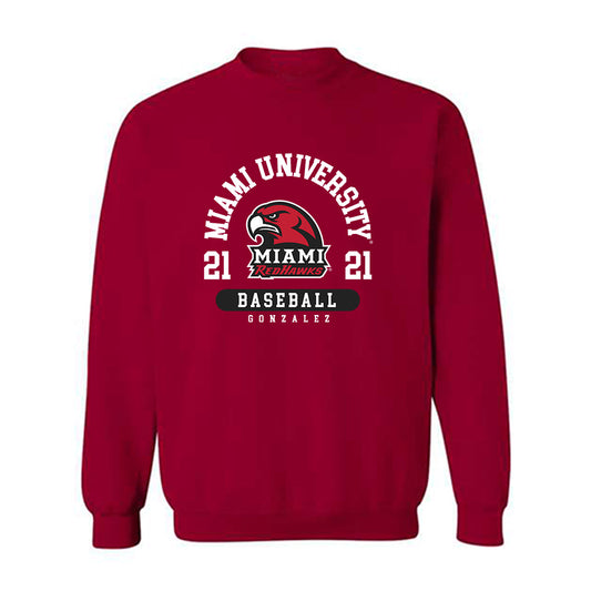 Miami of Ohio - NCAA Baseball : Ignacio Gonzalez - Classic Fashion Shersey Crewneck Sweatshirt-0