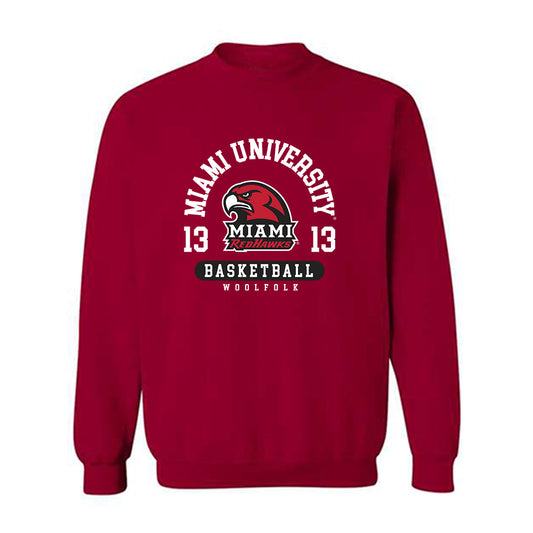 Miami of Ohio - NCAA Men's Basketball : Antwone Woolfolk - Classic Fashion Shersey Crewneck Sweatshirt-0