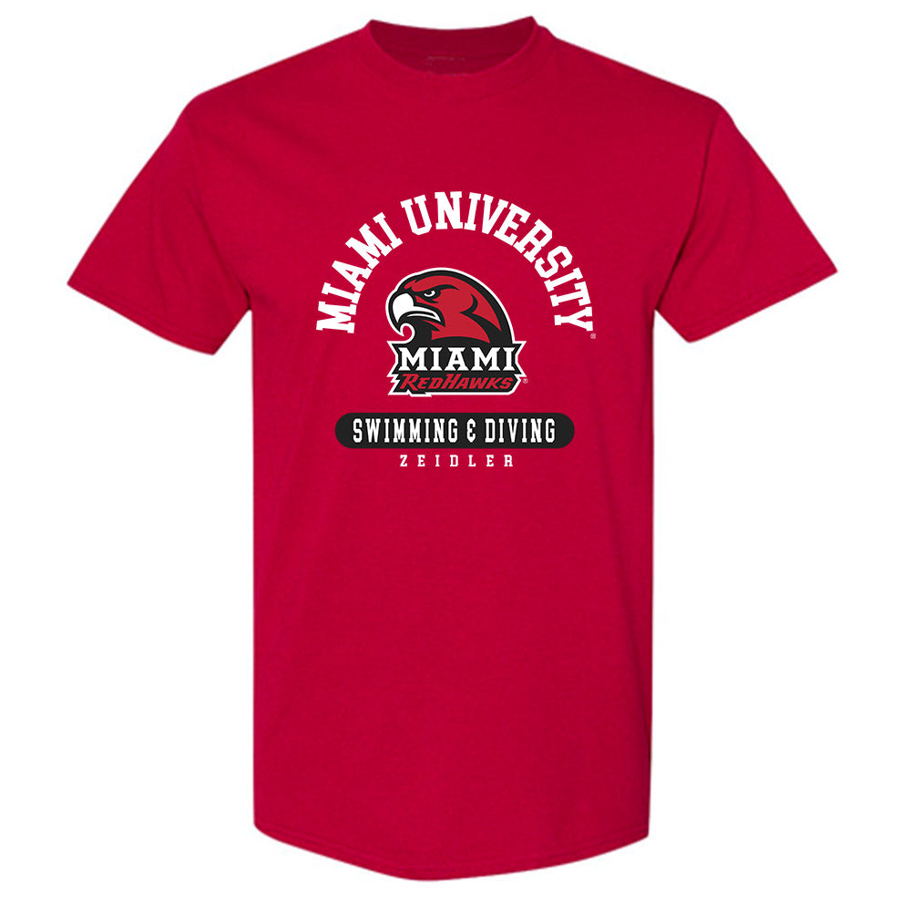 Miami of Ohio - NCAA Men's Swimming & Diving : John Zeidler - Classic Fashion Shersey T-Shirt-0
