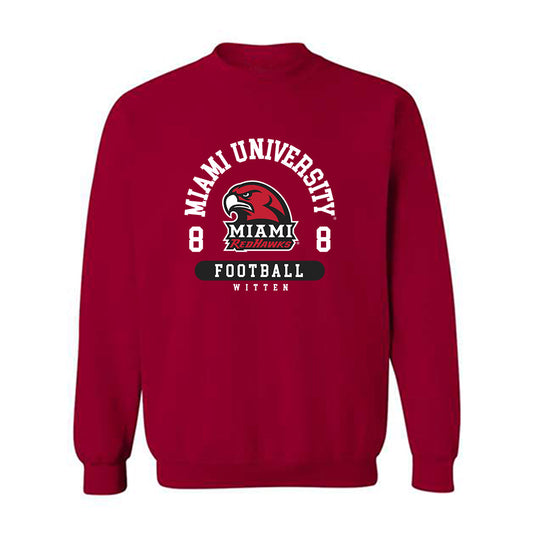 Miami of Ohio - NCAA Football : Damarion Witten - Classic Fashion Shersey Crewneck Sweatshirt-0