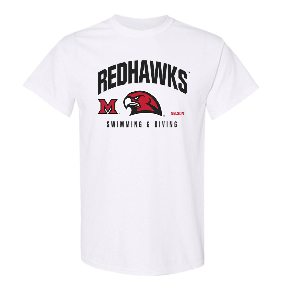 Miami of Ohio - NCAA Men's Swimming & Diving : Jensen Nelson - Classic Fashion Shersey T-Shirt-0