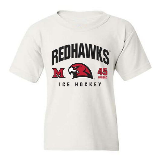Miami of Ohio - NCAA Men's Ice Hockey : Matteo Drobac - Classic Fashion Shersey Youth T-Shirt-0