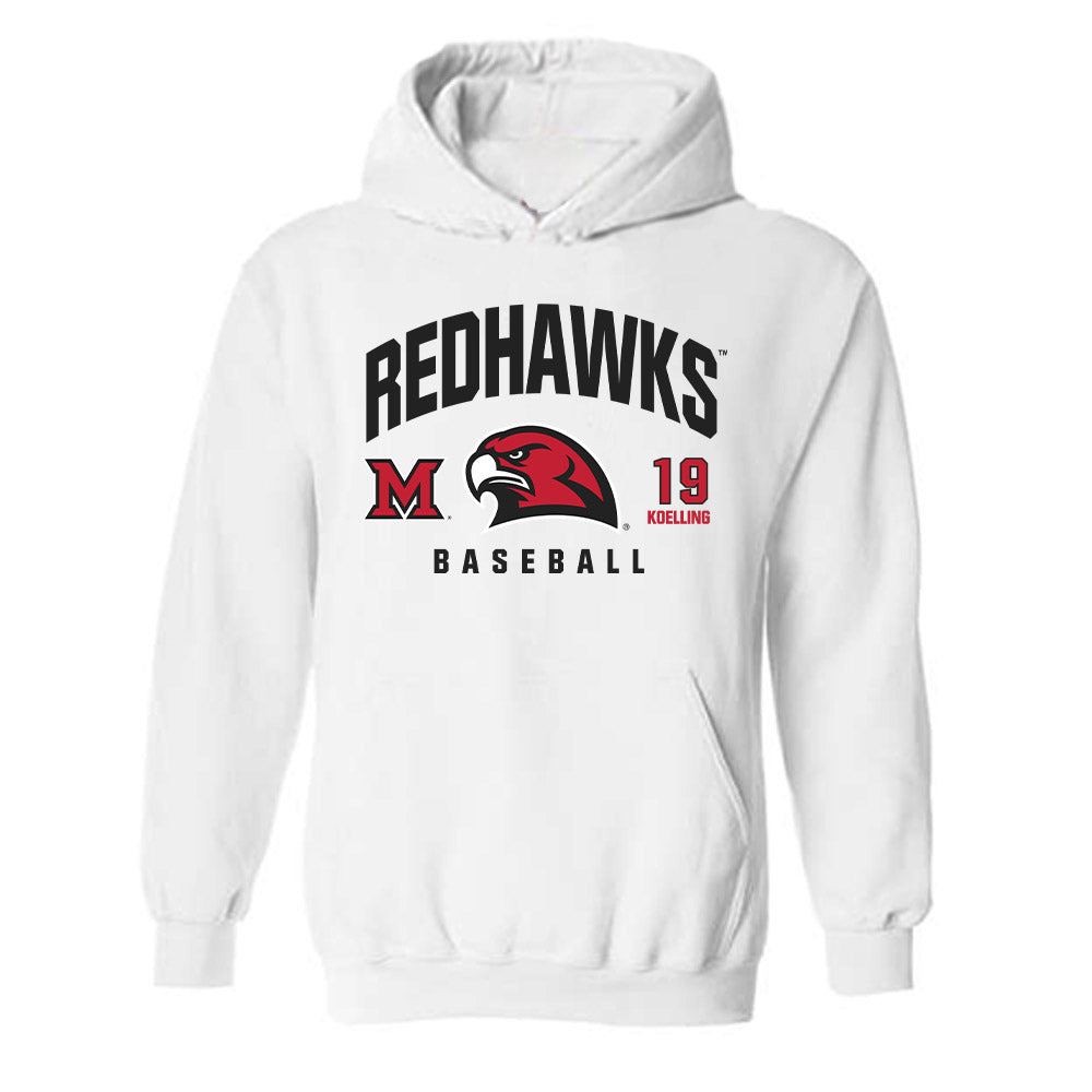 Miami of Ohio - NCAA Baseball : Alex Koelling - Classic Fashion Shersey Hooded Sweatshirt-0