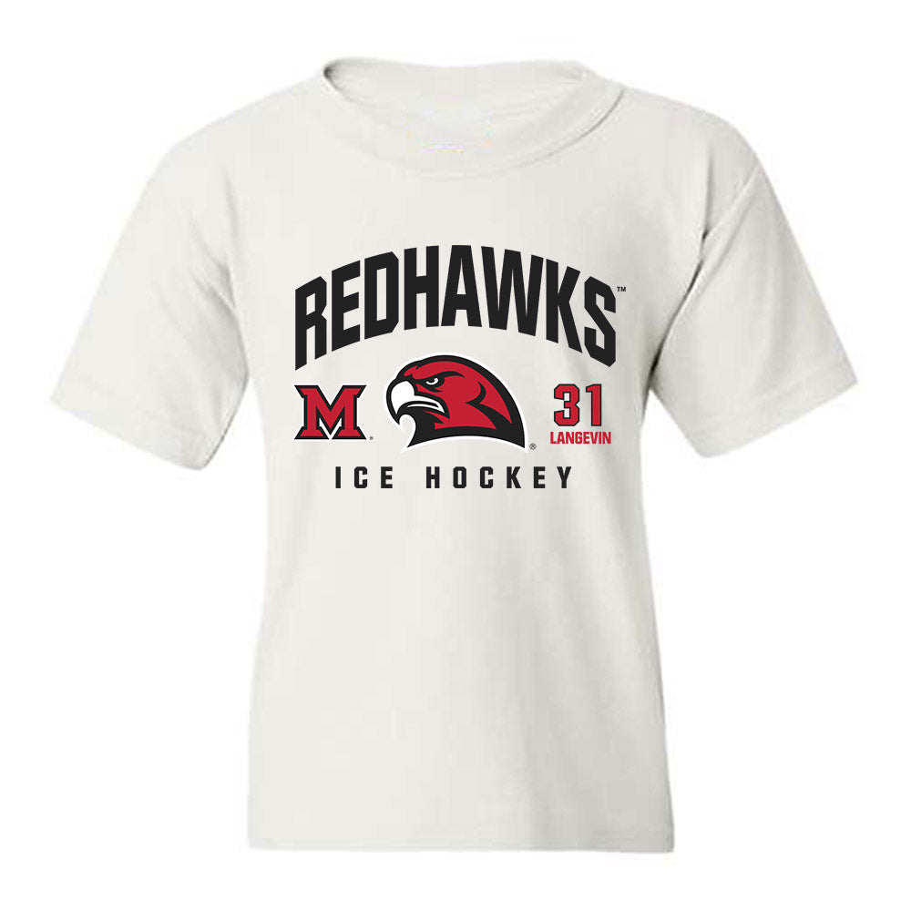 Miami of Ohio - NCAA Men's Ice Hockey : Mathis Langevin - Classic Fashion Shersey Youth T-Shirt-0